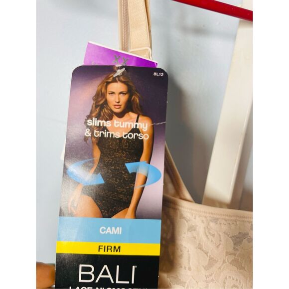 Bali NWT Lace 'N Smooth Camisole Top Shapewear Firm Control Shaper Rose 2X - Picture 5 of 6